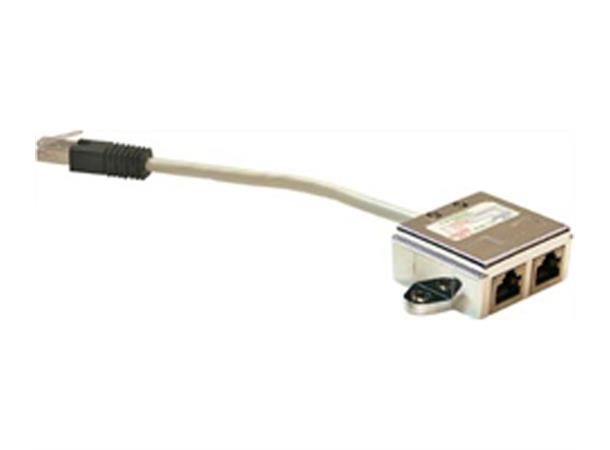 Splittadapter 100base med 10cm kabel RJ45 STP T-Ledd Data/Data, Cat.5